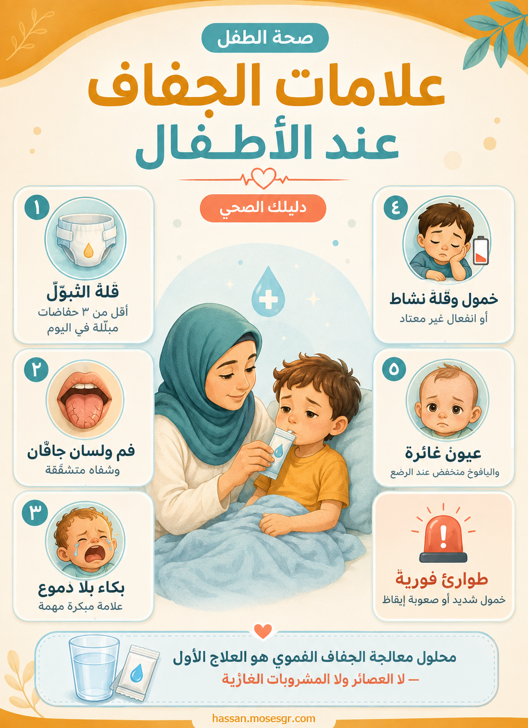علامات الجفاف عند الأطفال